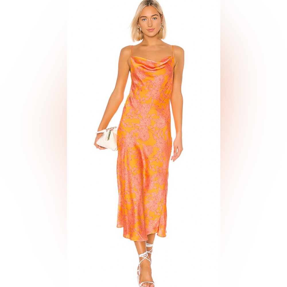 Privacy Please Vibrant Orange Floral Maxi Dress
